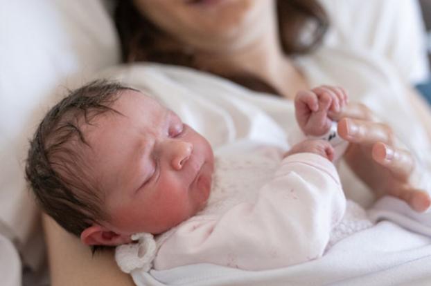 Darling close-up of newborn infant